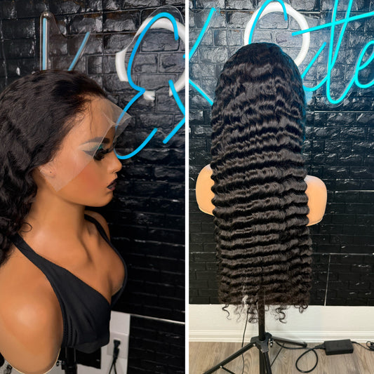 26 inch deep wave frontal wig