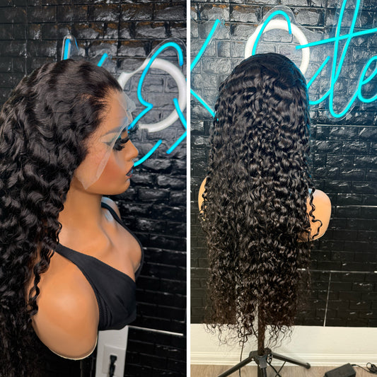 28 inch water wave frontal wig