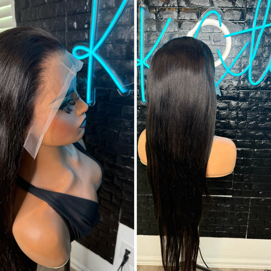 30 inch straight frontal wig